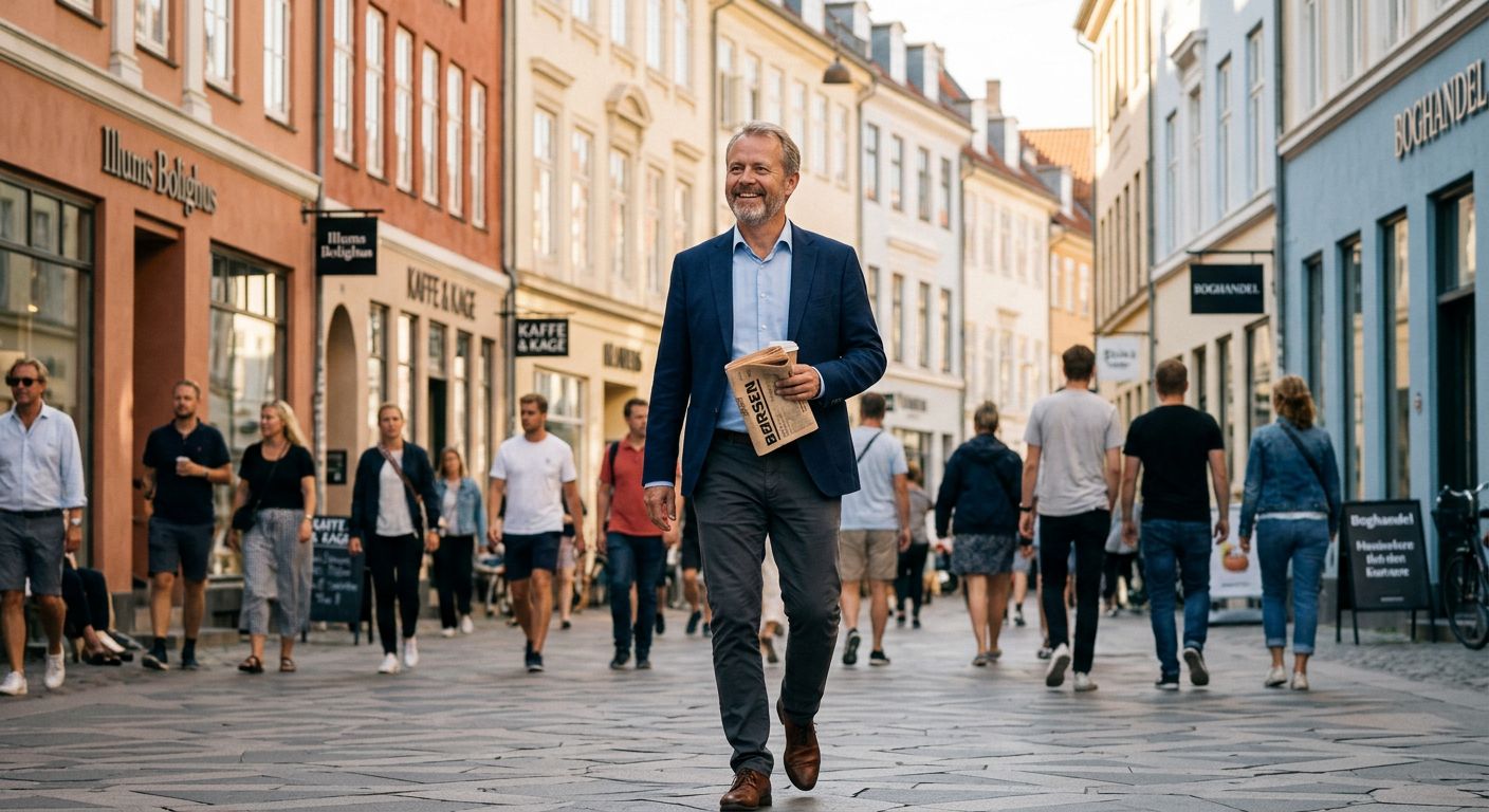En dansk mand, der elsker sine akkumulerende ETF'er, som giver overskud.